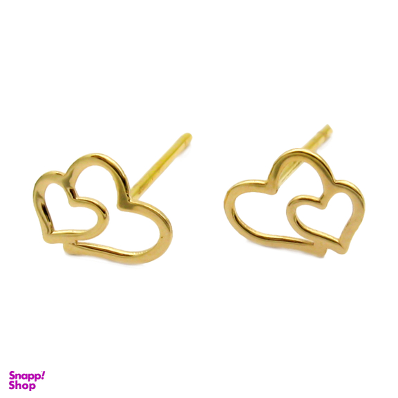 گوشواره طلا 18 عیار زنانه کاپانی طرح قلب کد KE002