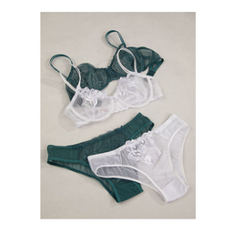 ست شورت و سوتین توری گلدوزی فنردار بارون کد 335 رنگ سفید