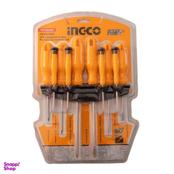 پیچ گوشتی اینکو کد HKSD1058 مجموعه 10 عددی