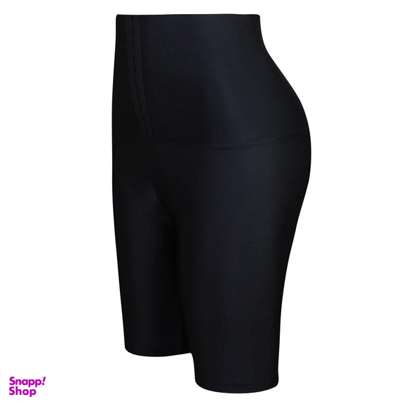 شلوارک ورزشی زنانه فیتن فرخ زادی مدل کمر گنی قزن دار کد 4668-326 رنگ مشکی
