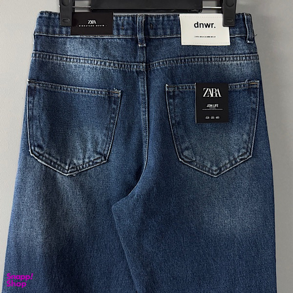 شلوار مام فیت مردانه طرح ZARA کد 1598 رنگ آبی تیره
