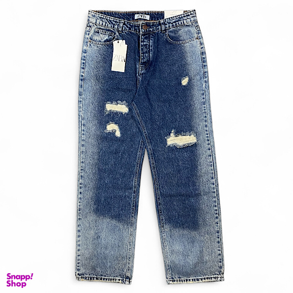 شلوار بگ مردانه طرح ZARA کد 3382 رنگ آبی