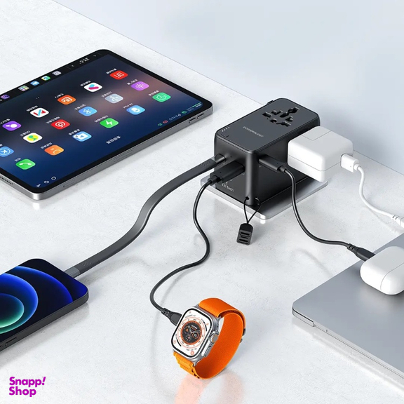 آداپتور یونیورسال و پاوربانک 2500 وات پاورولوژی کد PWCUQC054BK ظرفیت 4000 میلی آمپر ساعت