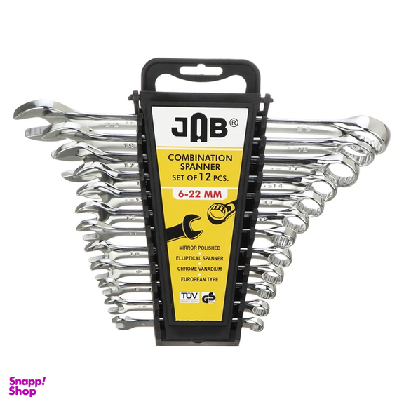 آچار یکسر تخت و یکسر رینگی جاب مدل MM 622 مجموعه 12 عددی