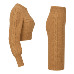 ست پلیور و دامن بافت زنانه مدل پیچک کد 02