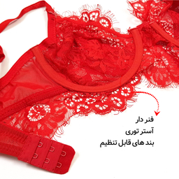 ست شورت و سوتین زنانه فیتن فرخ زادی مدل 3684-169 رنگ قرمز