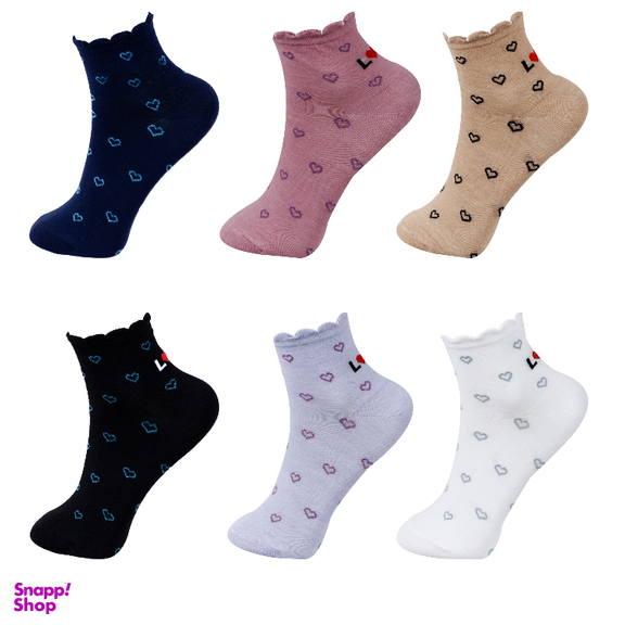 جوراب زنانه آرسس طرح قلب کد 411 مجموعه 6 عددی