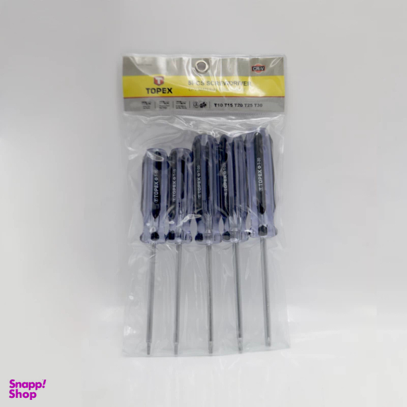 پیچ گوشتی ستاره ای تاپکس مدل YP-39D566-T10-T30 مجموعه 5 عددی
