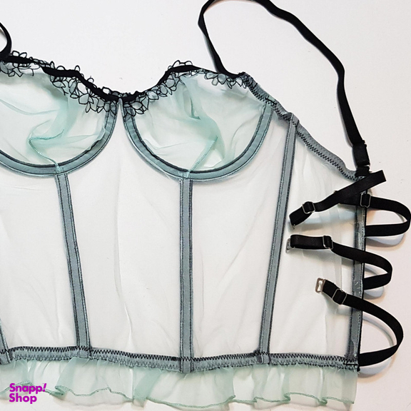 ست شورت و سوتین زنانه برتا مدل فنردار شیشه ای کد 5111-2261 رنگ سبز روشن