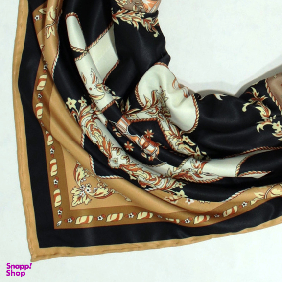 روسری زنانه آنالیا مدل ابریشم توییل دور دست دوز بهاری کد 9801