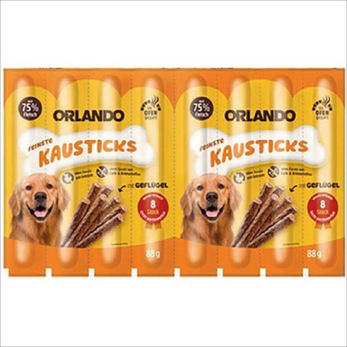 تشویقی مدادی سگ اورلاندو با طعم مرغ مدل Orlando Stick Poultry بسته 8 عددی