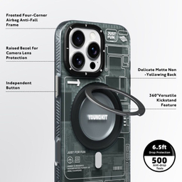 کاور گوشی موبایل یانگ کیت مدل Cyberpunk 360 Spin Magnetic Stand Case مناسب برای اپل iPhone 16 Pro Max