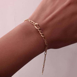 دستبند طلا 18 عیار زنانه اپال گلد مدل زنجیر فیگارو کونیک کد sh0270