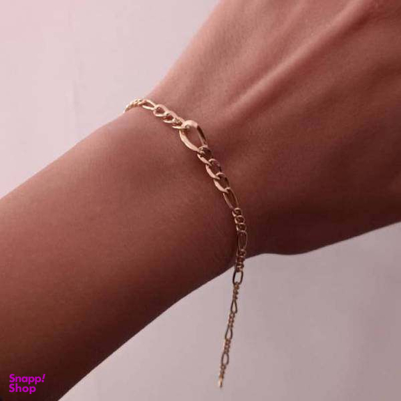 دستبند طلا 18 عیار زنانه اپال گلد مدل زنجیر فیگارو کونیک کد sh0270
