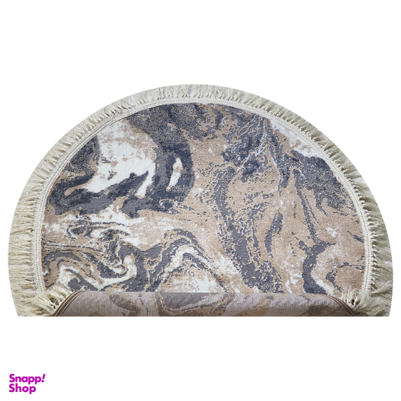 فرش گرد طرح کویر رنگ زمینه کرم