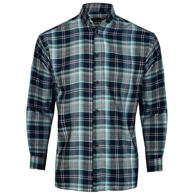 پیراهن آستین بلند مردانه مدل BMZR1133-1 طرح چهارخانه رنگ آبی
