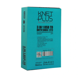 کابل تبدیل سه سر microUSB/Lightning/Type-C به HDMI/USB کی نت پلاس مدل KP-CT3 طول 2 متر