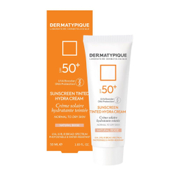 ضد آفتاب درماتیپیک با spf50 مناسب پوست خشک رنگ بژ طبیعی وزن 50 گرم