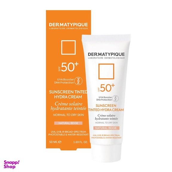 ضد آفتاب درماتیپیک با spf50 مناسب پوست خشک رنگ بژ طبیعی وزن 50 گرم