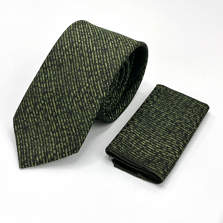 ست کراوات و دستمال جیب مردانه طرح لوییس کاوالی طرح کج راه کد 554