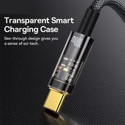 کابل دیتا 100 وات USB به Type-C بیسوس مدل Explorer Series Auto Power-Off طول 1 متر