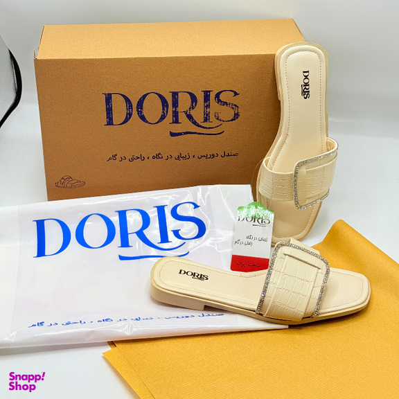 صندل زنانه دوریس مدل لیندا کد 03 رنگ کرم
