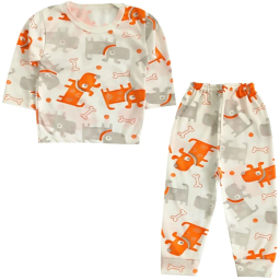 ست تیشرت آستین بلند و شلوار نوزادی کد 4121 رنگ سفید