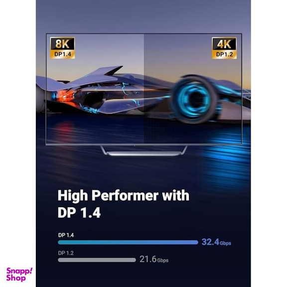 کابل DisplayPort 1.4 Male یوگرین مدل DP114 کد 80393 طول 3 متر