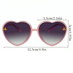 عینک آفتابی دخترانه مدل شاین دار طرح قلبی کد 2
