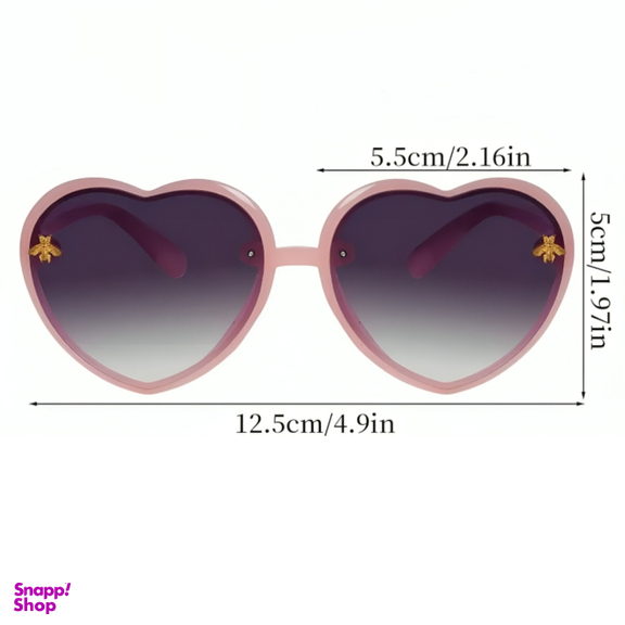 عینک آفتابی دخترانه مدل شاین دار طرح قلبی کد 2