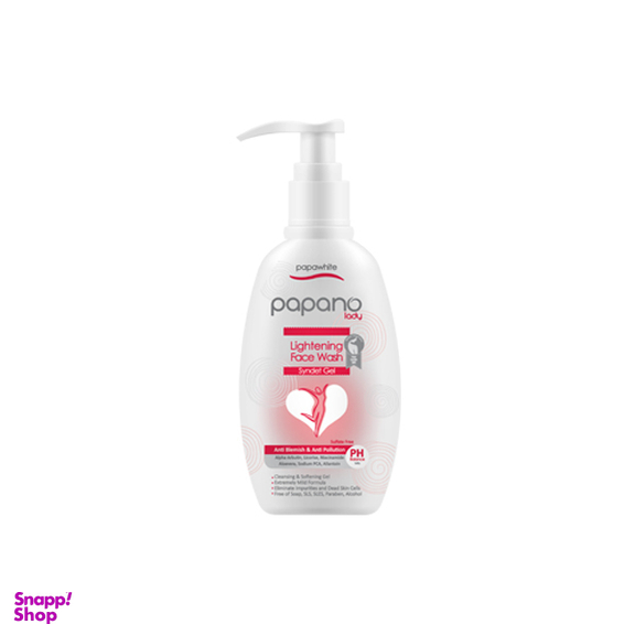 ژل شستشو صورت پاپانو مدل نرم کننده و روشن کننده حجم 200 میلی لیتر