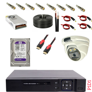 پک کامل دوربین مداربسته کد P1D1 مجموعه 20 عددی
