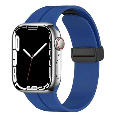 بند ساعت هوشمند سیلیکونی مدل سگک مغناطیسی مناسب برای اپل واچ 42/44/45/49 میلی متر