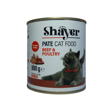 کنسرو گربه شایر با طعم گوشت و ماکیان وزن 800 گرم