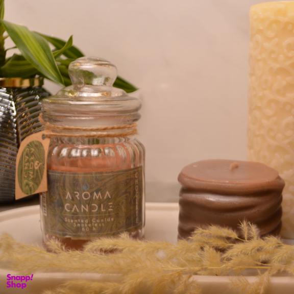 شمع معطر آروما کندل رایحه شکلات وزن 400 گرم