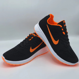 کفش پیاده روی مردانه طرح نایکی مدل شیکاگو رنگ مشکی نارنجی