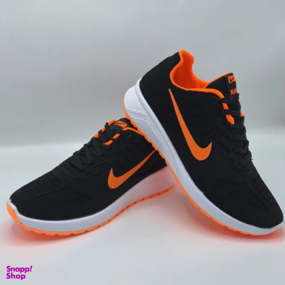 کفش پیاده روی مردانه طرح نایکی مدل شیکاگو رنگ مشکی نارنجی