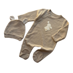 سرهمی نوزادی مدل خرگوش 005 به همراه کلاه رنگ نسکافه ای