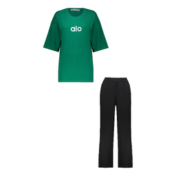ست تیشرت و شلوار زنانه لوینت مدل alo کد 6404 رنگ سبز