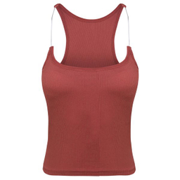 کراپ تاپ زنانه ماییلدا مدل بند سیلیکونی پددار کد 4980 رنگ آجری