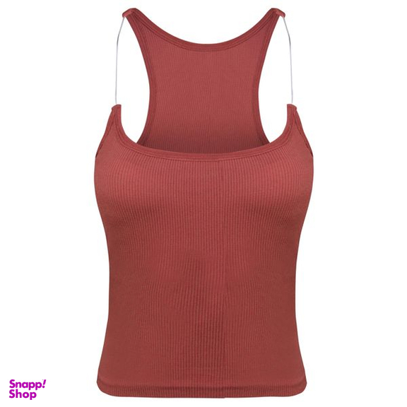 کراپ تاپ زنانه ماییلدا مدل بند سیلیکونی پددار کد 4980 رنگ آجری