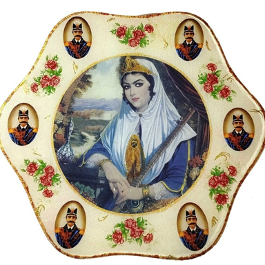 بشقاب تزئینی طرح قاجار کد 4501