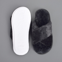 دمپایی روفرشی پولیشی زنانه نیکتا مدل ضربدری رنگ مشکی