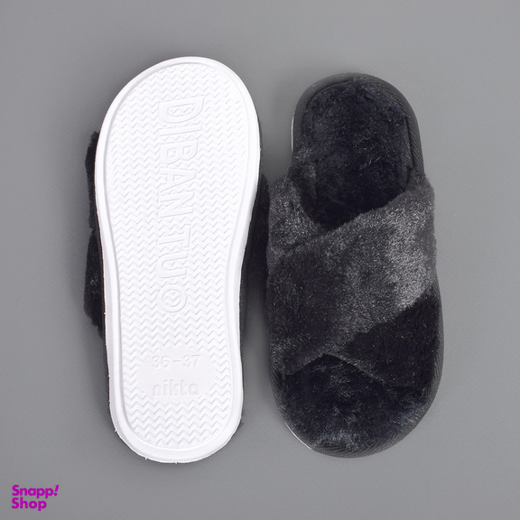 دمپایی روفرشی پولیشی زنانه نیکتا مدل ضربدری رنگ مشکی