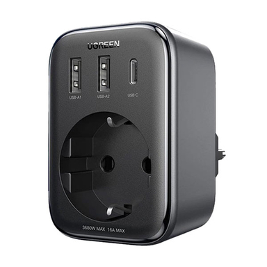 شارژر دیواری 30 وات 3 پورت USB-A/USB-C/سه شاخه برق یوگرین مدل CD314 کد 90613