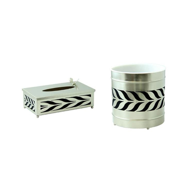 ست سطل زباله و جای دستمال کاغذی سالینو مدل برگ زیتون کد N-551