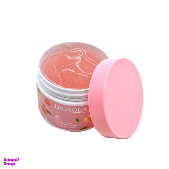 اسکراب صورت و بدن بایوآکوا مدل هلو حجم 140 میلی لیتر