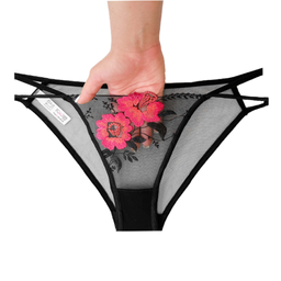 ست شورت و سوتین فنردار تمام تور گلدوزی نوشه پوش کد B-3011 vk' مشکی