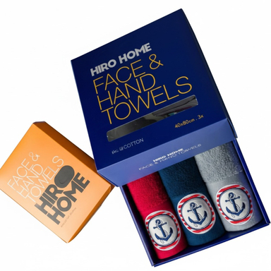 حوله دست هیرو مدل ورزشی طرح لنگر سایز 75×40 سانتی متر بسته 3 عددی