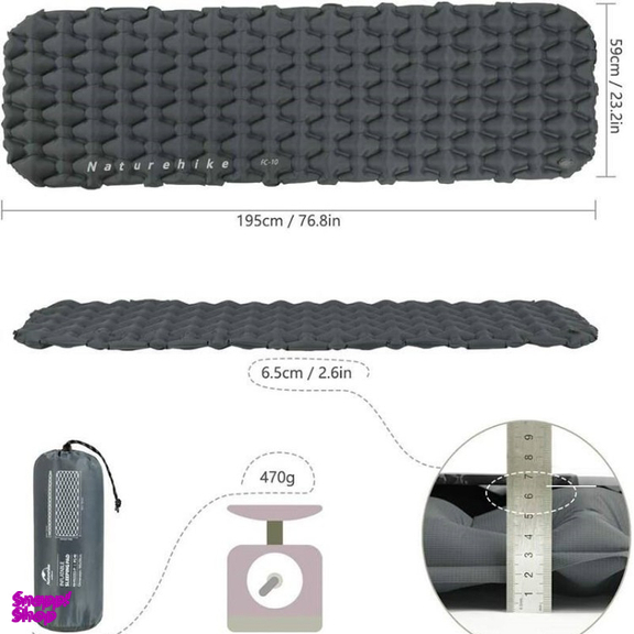 زيرانداز بادی Naturehike مدل FC-10 Bamboo Piece Single Air Cushion سايز 6.5 سانتی متر